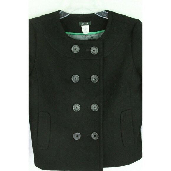J. Crew Womens Coat Pippa Pea Coat Black 2 - Picture 5 of 6